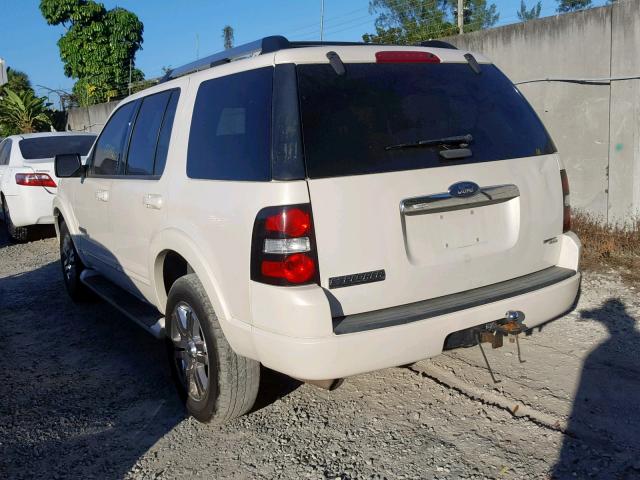 1FMEU65E27UB33312 - 2007 FORD EXPLORER L WHITE photo 3