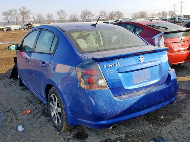 3N1AB6AP0BL723949 - 2011 NISSAN SENTRA 2.0 BLUE photo 3