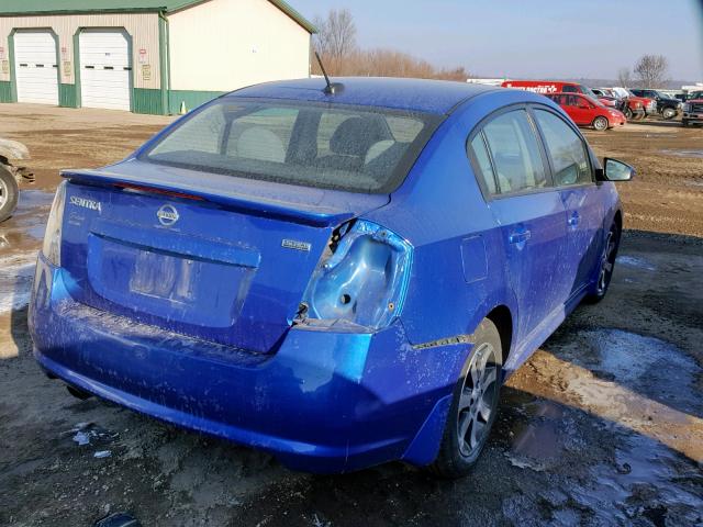 3N1AB6AP0BL723949 - 2011 NISSAN SENTRA 2.0 BLUE photo 4