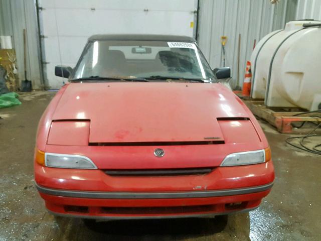 6MPCT01Z3M8620343 - 1991 MERCURY CAPRI RED photo 9