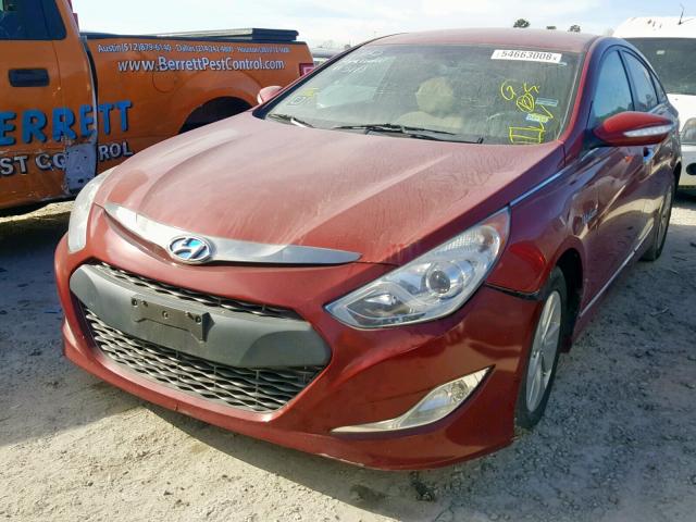 KMHEC4A41DA083178 - 2013 HYUNDAI SONATA HYB RED photo 2