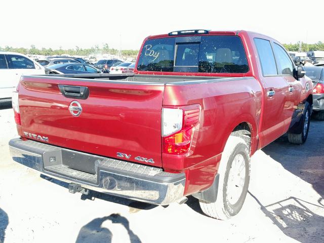 1N6AA1EJXHN506715 - 2017 NISSAN TITAN S BURGUNDY photo 4