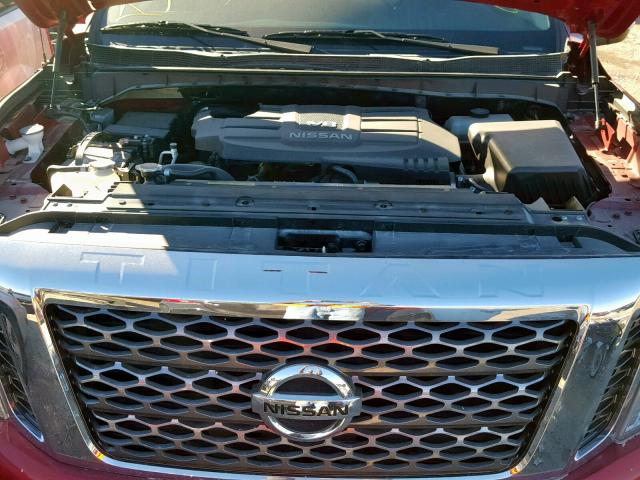 1N6AA1EJXHN506715 - 2017 NISSAN TITAN S BURGUNDY photo 7