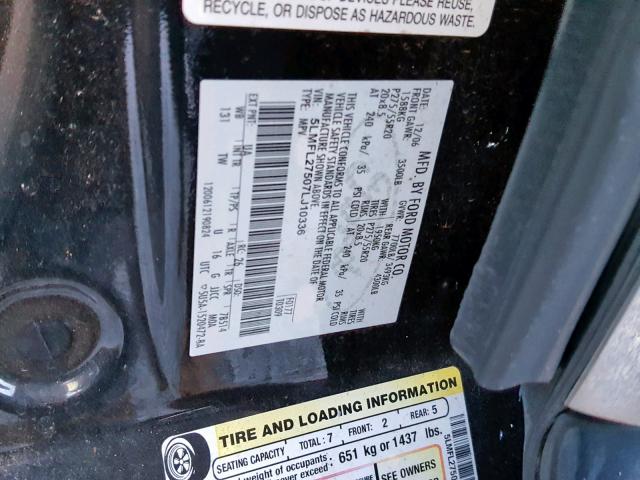 5LMFL27507LJ10336 - 2007 LINCOLN NAVIGATOR BURN photo 10