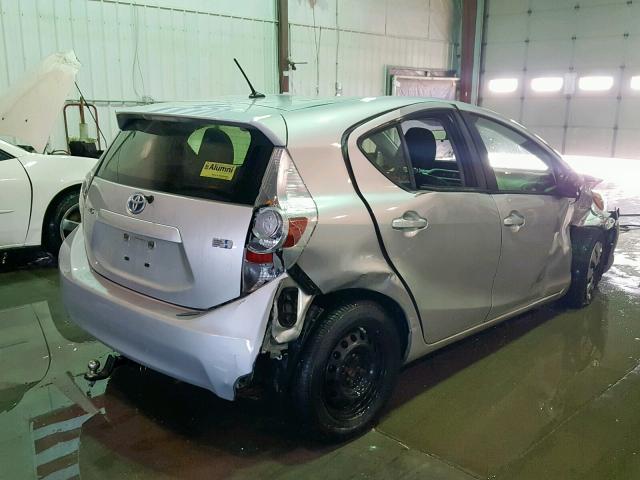 JTDKDTB39C1027590 - 2012 TOYOTA PRIUS C SILVER photo 4