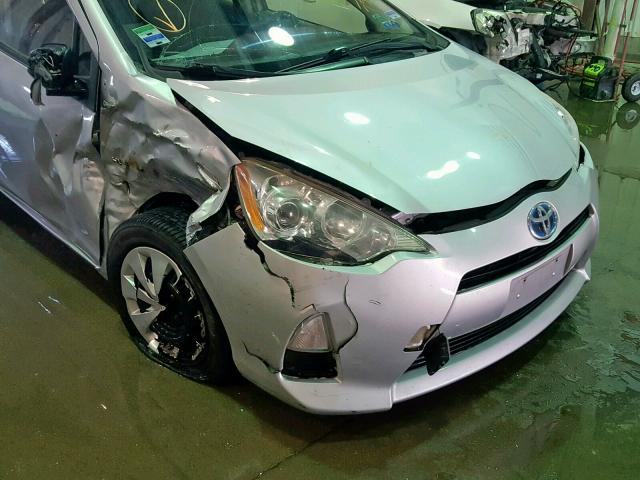 JTDKDTB39C1027590 - 2012 TOYOTA PRIUS C SILVER photo 9