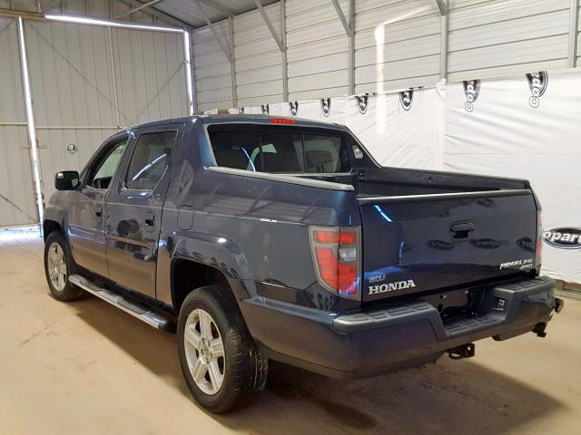 5FPYK1F55CB459530 - 2012 HONDA RIDGELINE BLUE photo 3