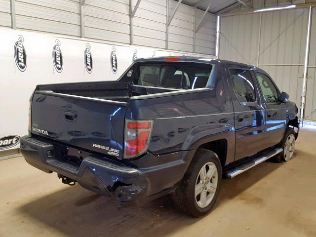 5FPYK1F55CB459530 - 2012 HONDA RIDGELINE BLUE photo 4