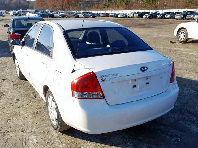 KNAFE221195602710 - 2009 KIA SPECTRA EX WHITE photo 3