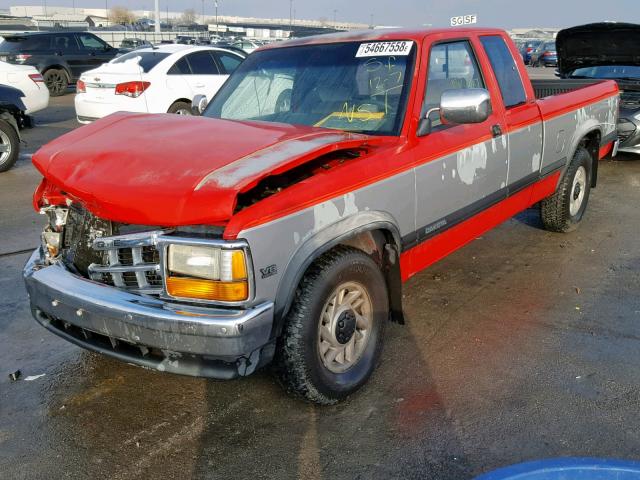 1B7GL23Y7PS278265 - 1993 DODGE DAKOTA TWO TONE photo 2