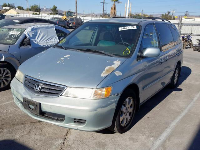 5FNRL18624B099991 - 2004 HONDA ODYSSEY EX TEAL photo 2