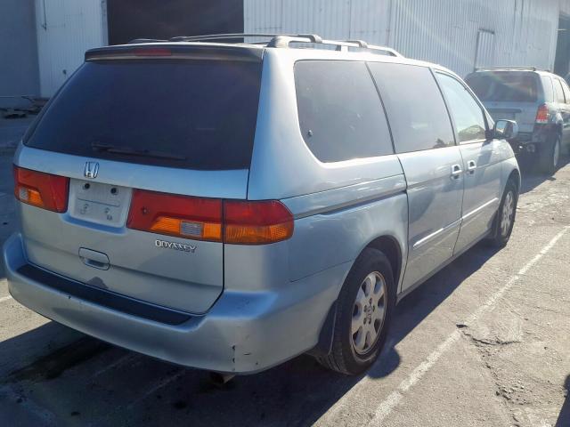 5FNRL18624B099991 - 2004 HONDA ODYSSEY EX TEAL photo 4