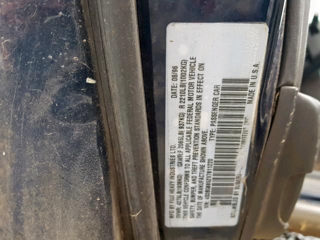 4S3BG6852V7611220 - 1997 SUBARU LEGACY OUT BLUE photo 10