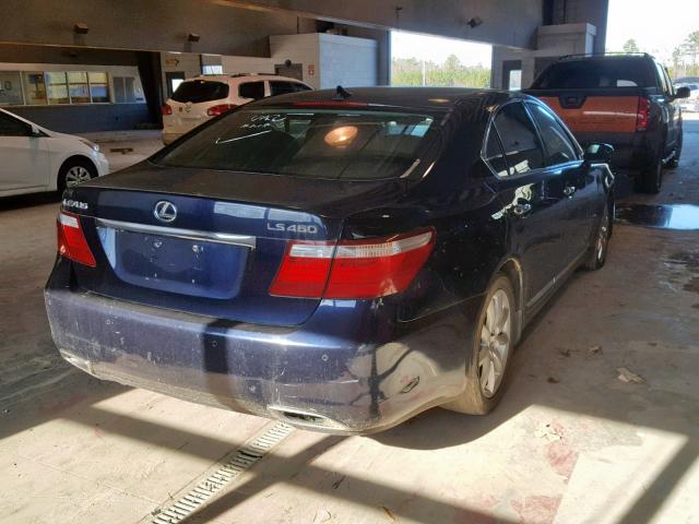 JTHBL46F275001293 - 2007 LEXUS LS 460 BLUE photo 4