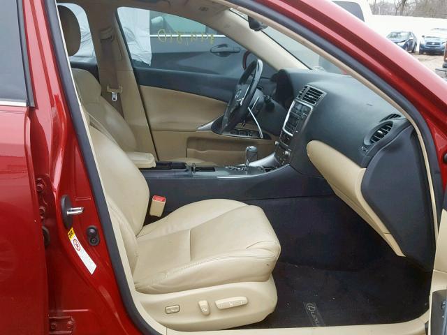 JTHCK262182024804 - 2008 LEXUS IS 250 RED photo 5