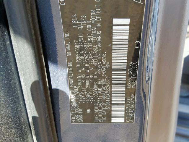 5TDBT48A25S245519 - 2005 TOYOTA SEQUOIA LI BLUE photo 10