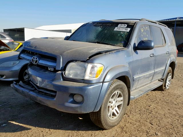 5TDBT48A25S245519 - 2005 TOYOTA SEQUOIA LI BLUE photo 2