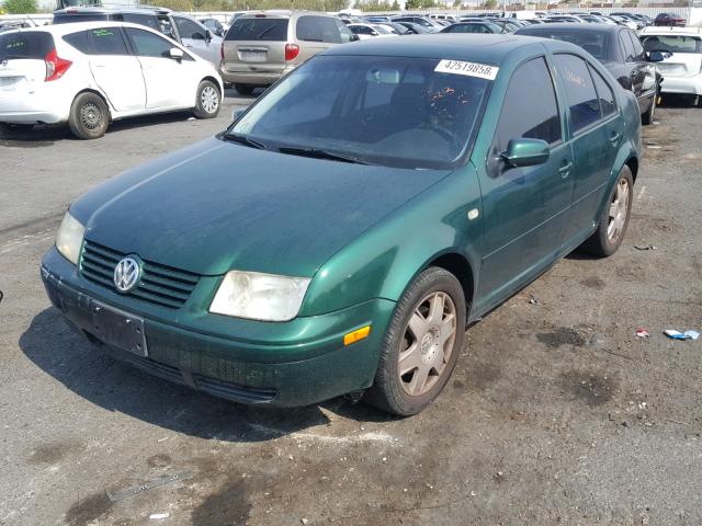 3VWSE29M1YM092902 - 2000 VOLKSWAGEN JETTA GLS GREEN photo 2