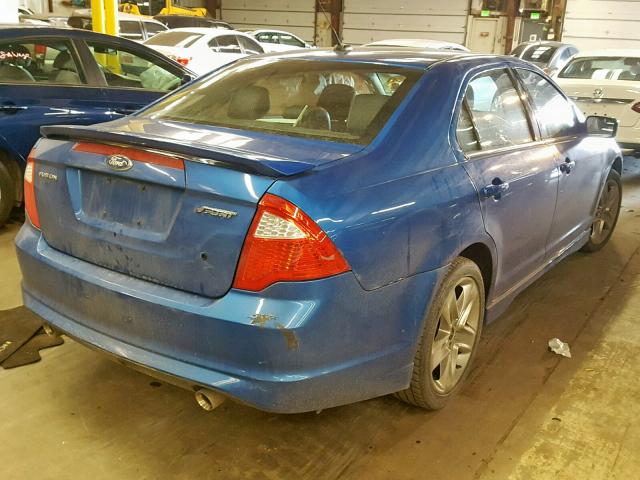 3FAHP0KC0CR230752 - 2012 FORD FUSION SPO BLUE photo 4