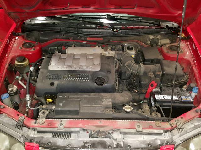 KNAFB161235100776 - 2003 KIA SPECTRA RED photo 7