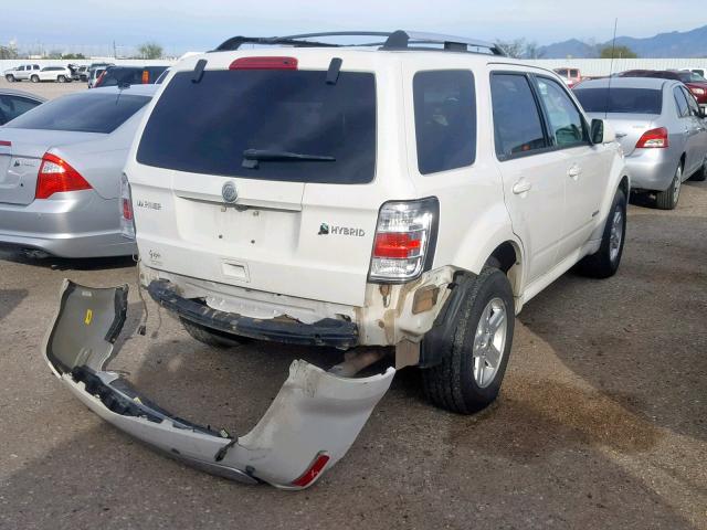 4M2CN3K33AKJ13285 - 2010 MERCURY MARINER HY WHITE photo 4