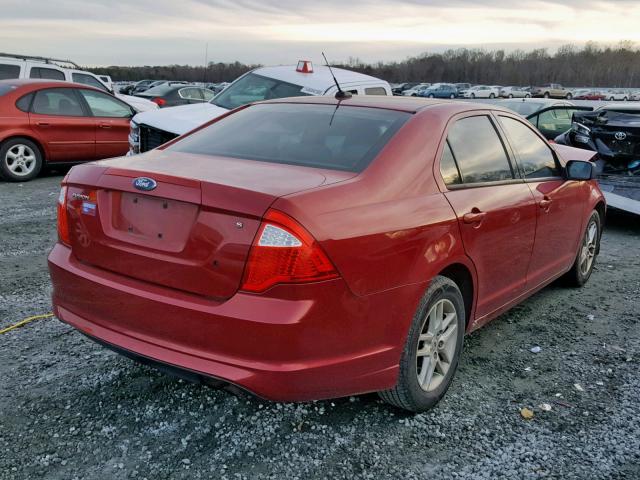 3FAHP0GA7AR221079 - 2010 FORD FUSION S RED photo 4