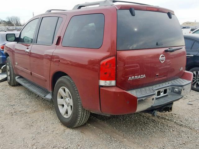 5N1AA08B36N711030 - 2006 NISSAN ARMADA SE RED photo 3