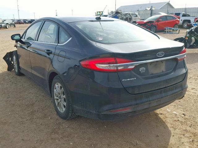 3FA6P0G71HR214764 - 2017 FORD FUSION S BLACK photo 3