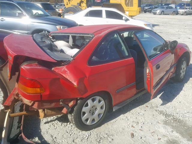 1HGEJ6223WL081718 - 1998 HONDA CIVIC DX RED photo 4