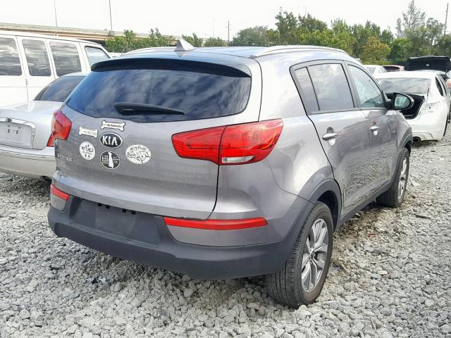 KNDPB3AC0F7697804 - 2015 KIA SPORTAGE L GRAY photo 4