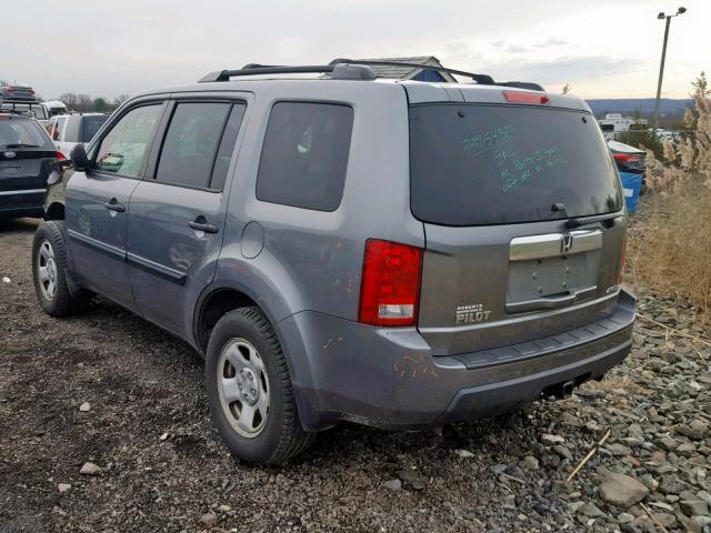 5FNYF48259B053466 - 2009 HONDA PILOT LX GRAY photo 3