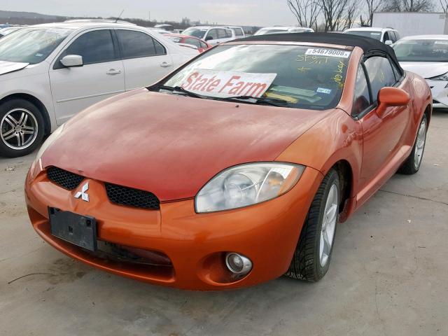 4A3AL25F08E037436 - 2008 MITSUBISHI ECLIPSE SP ORANGE photo 2