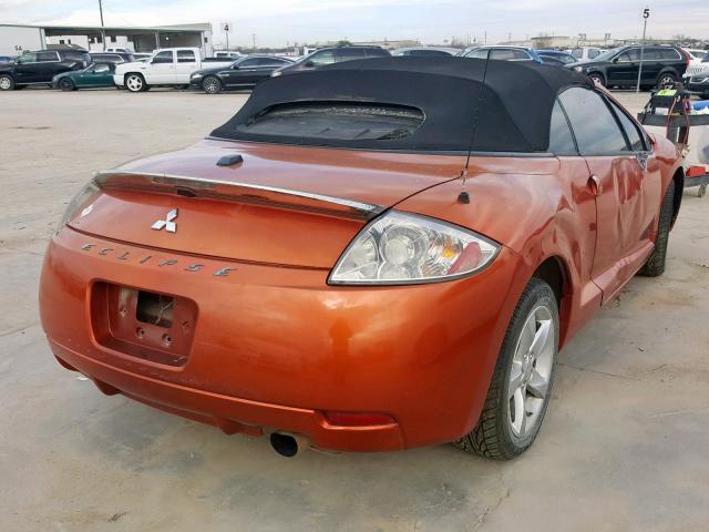 4A3AL25F08E037436 - 2008 MITSUBISHI ECLIPSE SP ORANGE photo 4