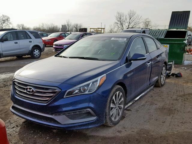 5NPE34AF1HH554458 - 2017 HYUNDAI SONATA SPO BLUE photo 2