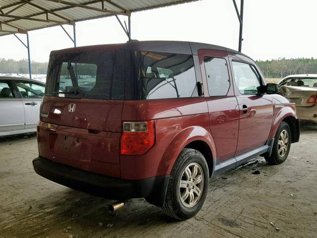 5J6YH287X6L000579 - 2006 HONDA ELEMENT EX BURGUNDY photo 4