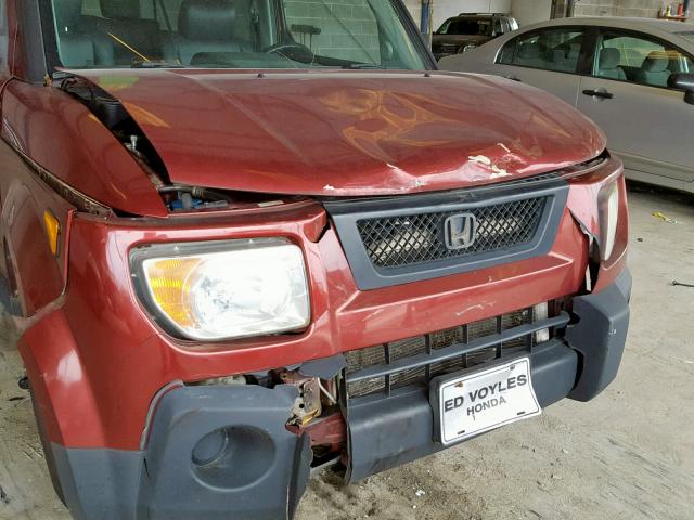 5J6YH287X6L000579 - 2006 HONDA ELEMENT EX BURGUNDY photo 9