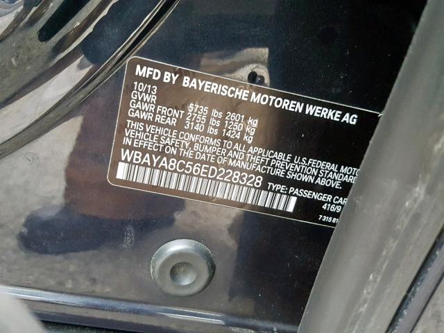 WBAYA8C56ED228328 - 2014 BMW 750 I BLUE photo 10