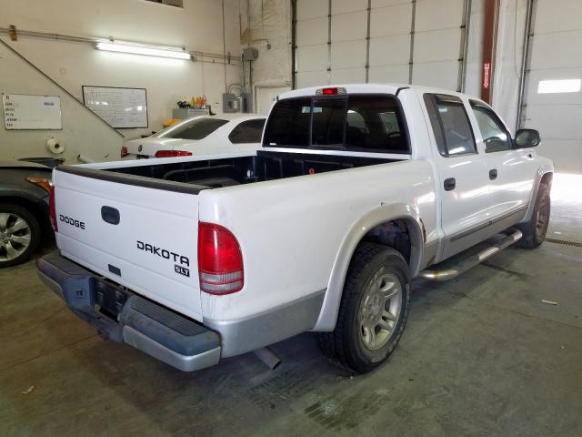 1D7HL48N13S163871 - 2003 DODGE DAKOTA QUA WHITE photo 4