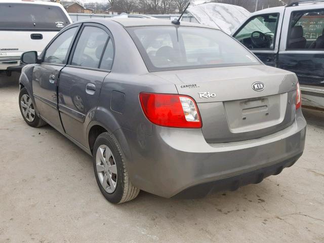 KNADH4A30A6654406 - 2010 KIA RIO LX GRAY photo 3