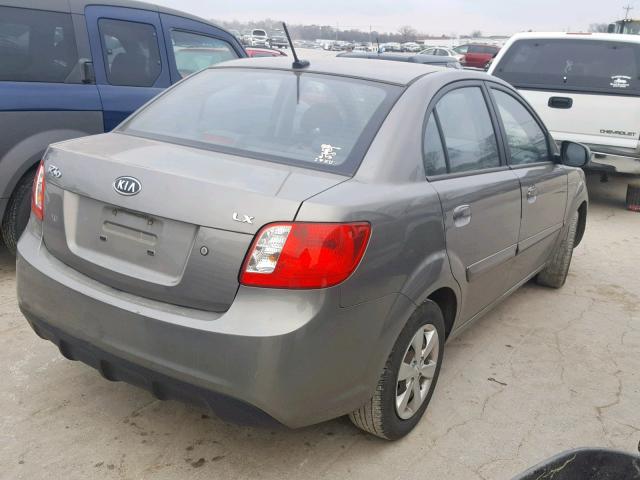 KNADH4A30A6654406 - 2010 KIA RIO LX GRAY photo 4