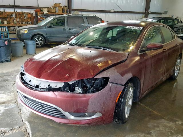 1C3CCCAB2FN757584 - 2015 CHRYSLER 200 LIMITE RED photo 2