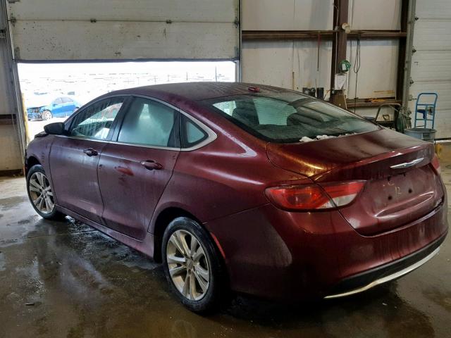 1C3CCCAB2FN757584 - 2015 CHRYSLER 200 LIMITE RED photo 3