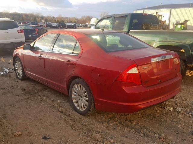 3FADP0L34BR183222 - 2011 FORD FUSION HYB RED photo 3