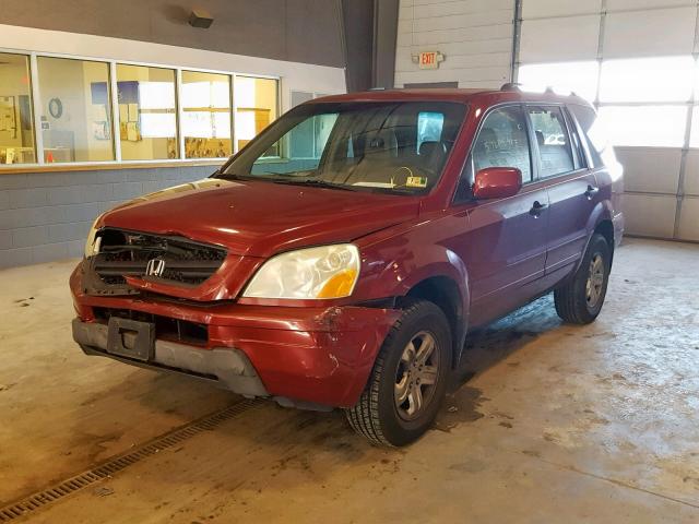 5FNYF18574B001046 - 2004 HONDA PILOT EXL BURGUNDY photo 2