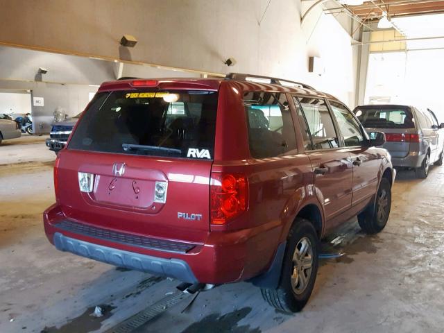 5FNYF18574B001046 - 2004 HONDA PILOT EXL BURGUNDY photo 4