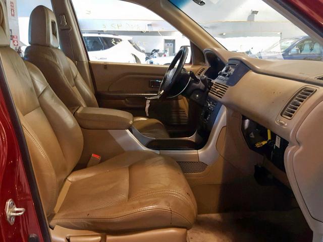 5FNYF18574B001046 - 2004 HONDA PILOT EXL BURGUNDY photo 5