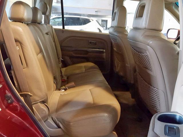 5FNYF18574B001046 - 2004 HONDA PILOT EXL BURGUNDY photo 6