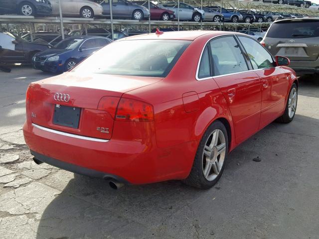 WAUDF78E17A106337 - 2007 AUDI A4 2.0T QU RED photo 4