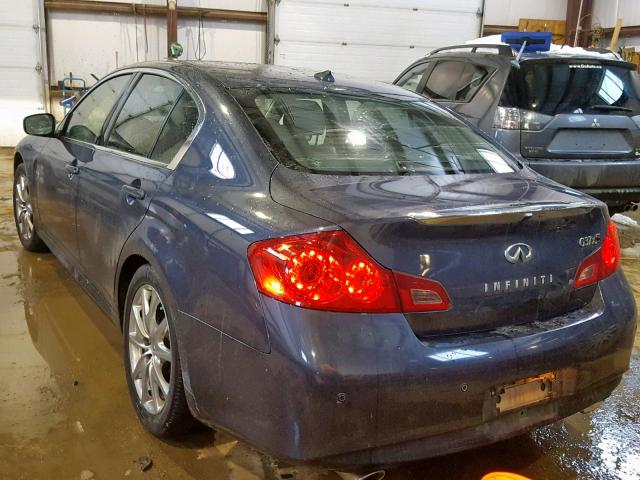 JN1CV6AR4BM410619 - 2011 INFINITI G37 BLUE photo 3