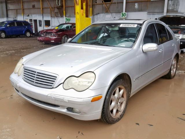 WDBRF61J71F105082 - 2001 MERCEDES-BENZ C 240 SILVER photo 2